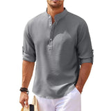 Camisa de Linho Masculina Casual Summer