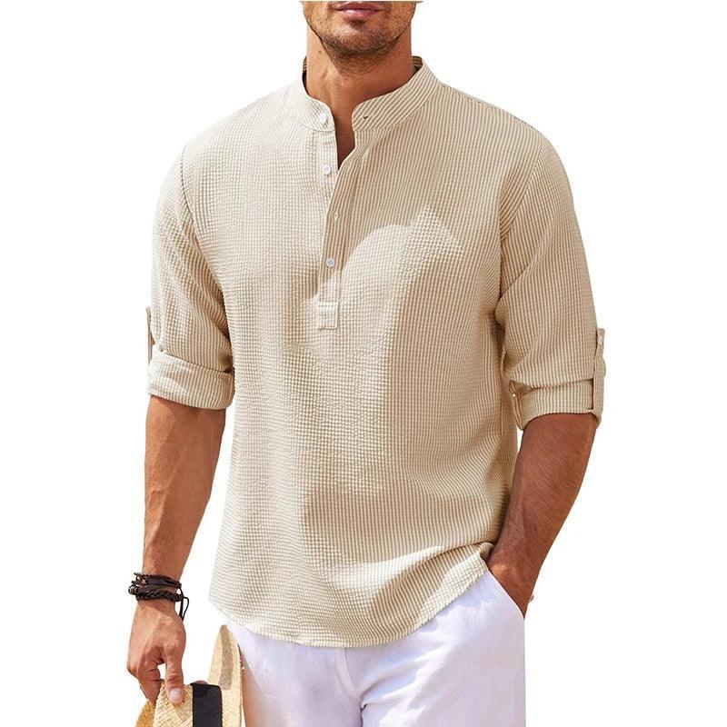 Camisa de Linho Masculina Casual Summer