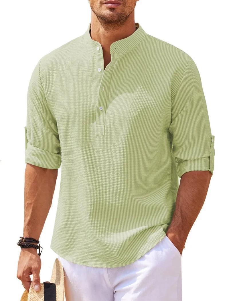 Camisa de Linho Masculina Casual Summer